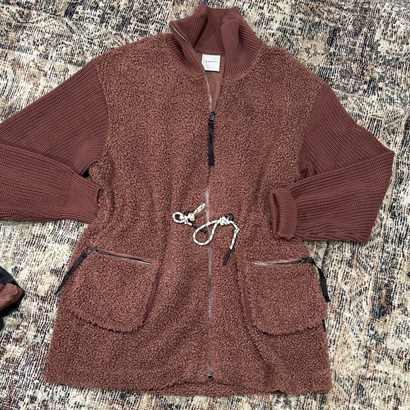 Varley Jackets & Blazers - Varley Cozy Mauve Sherpa Jacket with Drawstring